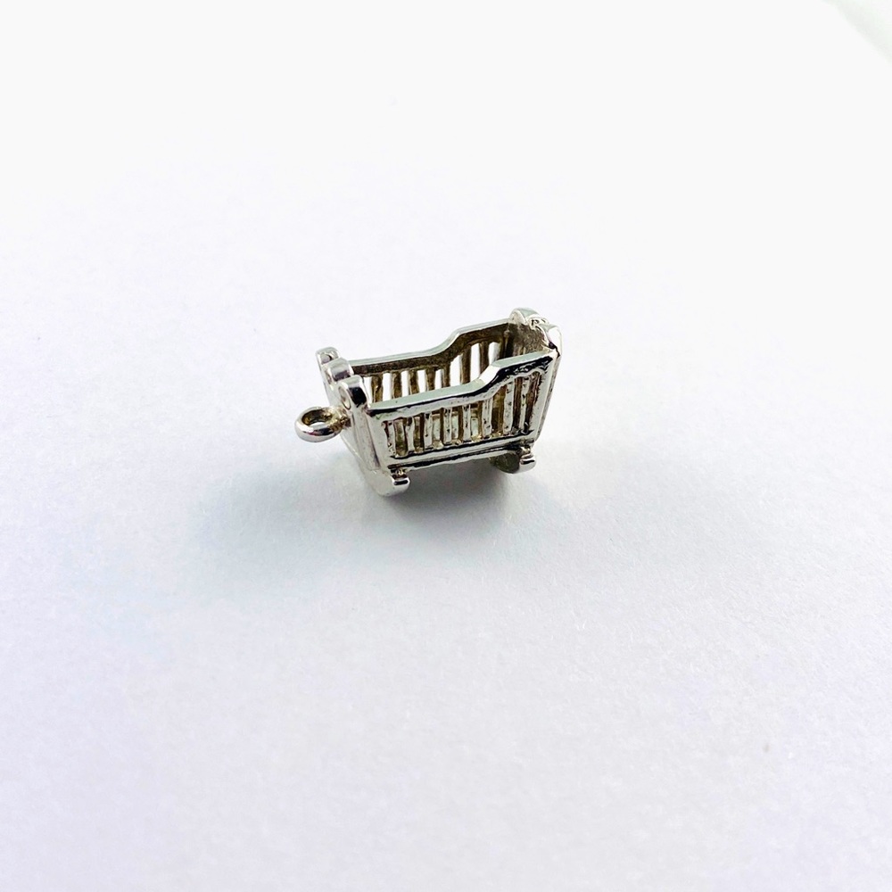 VINTAGE Rocking Cradle Baby Crib Sterling Silver Charm 925